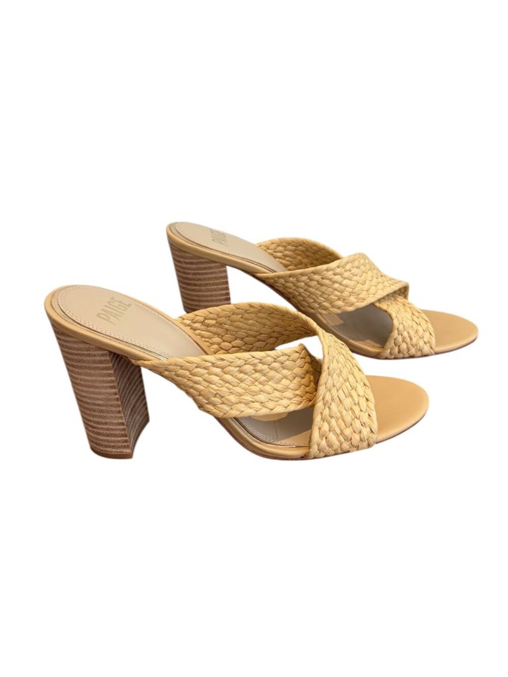 Paige Nova Raffia Heeled Sandals 9.5